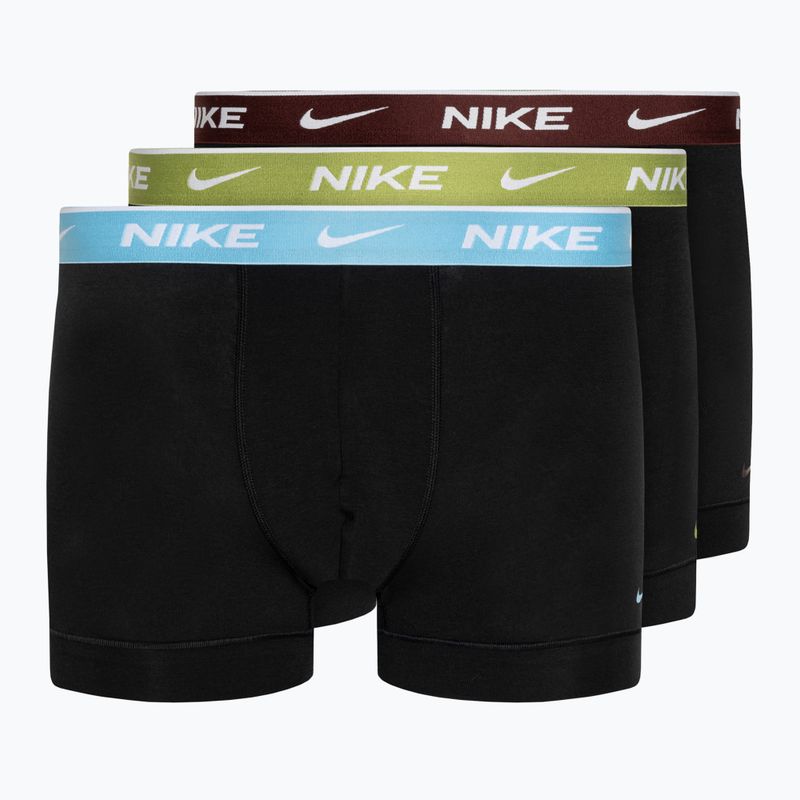 Vyriškos trumpikės Nike Everyday Cotton Stretch Trunk 3 poros black/pear/aquarius/cark team red