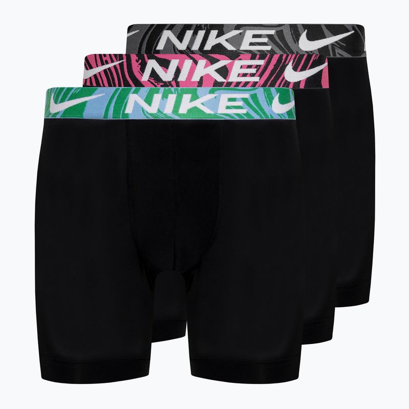 Vyriškos trumpikės Nike Dri-Fit Essential Micro Boxer Brief 3 poros black/aquarius bleu/laser fuchsia/grey