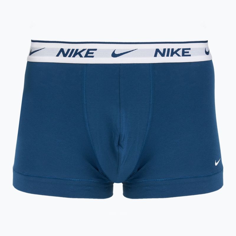 Vyriškos trumpikės Nike Everyday Cotton Stretch Trunk 3 poros light armry blue/blue force/white waistband 2