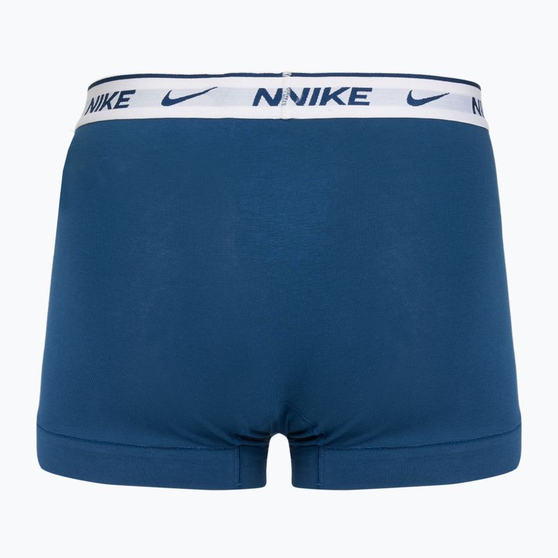 Vyriškos trumpikės Nike Everyday Cotton Stretch Trunk 3 poros light armry blue/blue force/white waistband 3