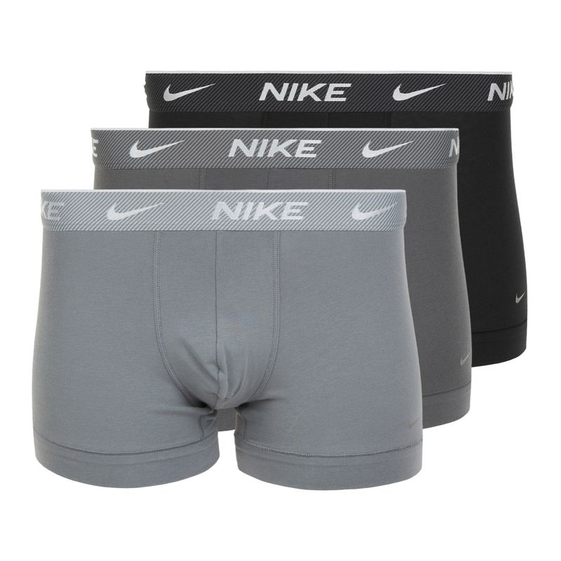 Vyriškos trumpikės Nike Everyday Cotton Stretch Trunk 3 poros black/iron gry/cool grey high shine textured wb