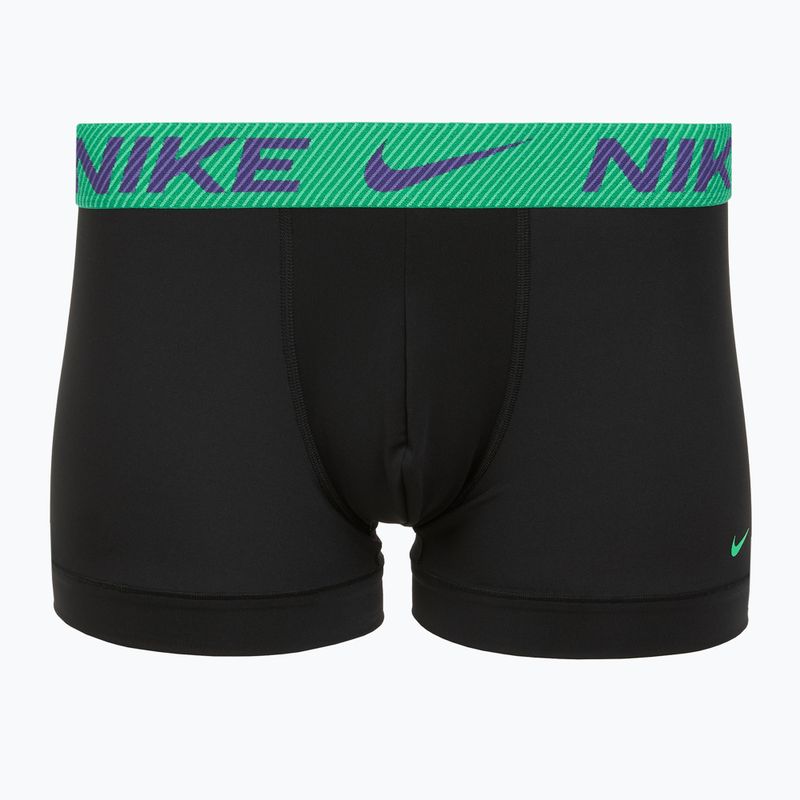 Vyriškos trumpikės Nike Dri-Fit Essential Micro Trunk 3 poros black green shock/wild violet/black text wb 2