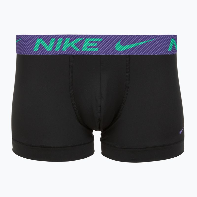 Vyriškos trumpikės Nike Dri-Fit Essential Micro Trunk 3 poros black green shock/wild violet/black text wb 3