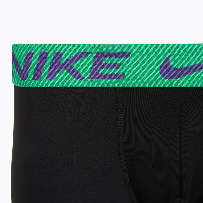 Vyriškos trumpikės Nike Dri-Fit Essential Micro Trunk 3 poros black green shock/wild violet/black text wb 6