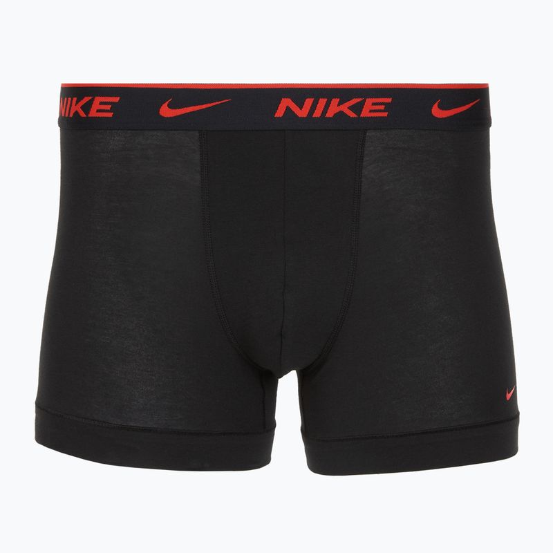 Vyriškos trumpikės Nike Everyday Cotton Stretch Trunk 3 poros black lig crim/des och/deep night logo waistband 3