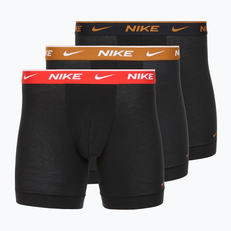 Vyriškos trumpikės Nike Everyday Cotton Stretch 3 poros black light crimsn/desrt ochre/black waistband