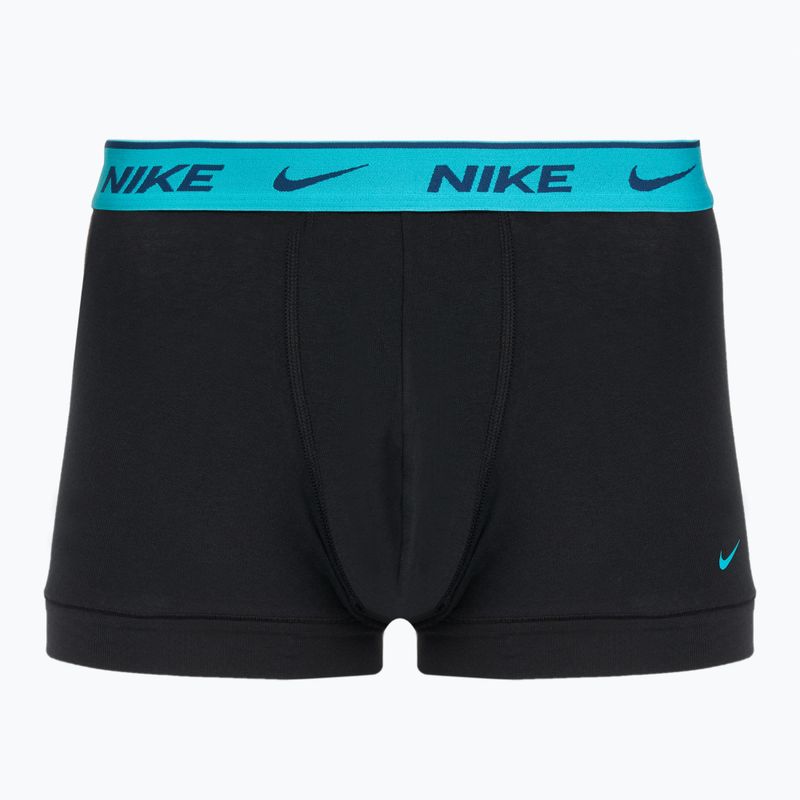 Vyriškos trumpikės Nike Everyday Cotton Stretch Trunk 3 poros black light amry blue/dusty cactus/black waistband 4