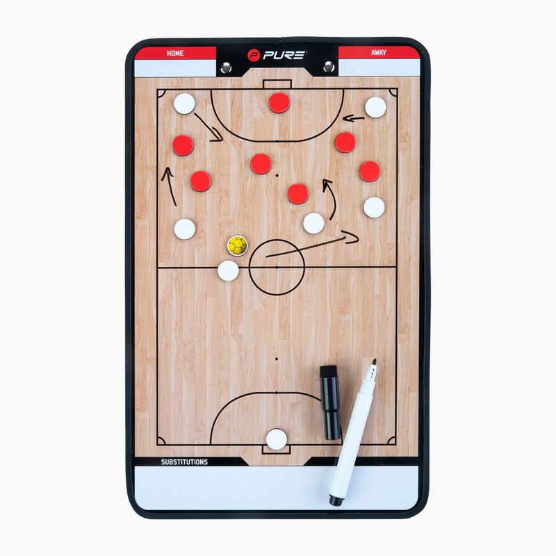 Pure2Improve baltos ir rudos spalvų futsalo taktinė lenta 3876 3