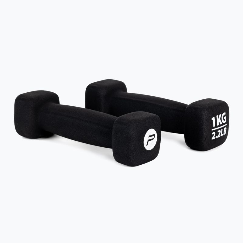 Neopreniniai hanteliai 1 kg Pure2Improve juodi P2I201390