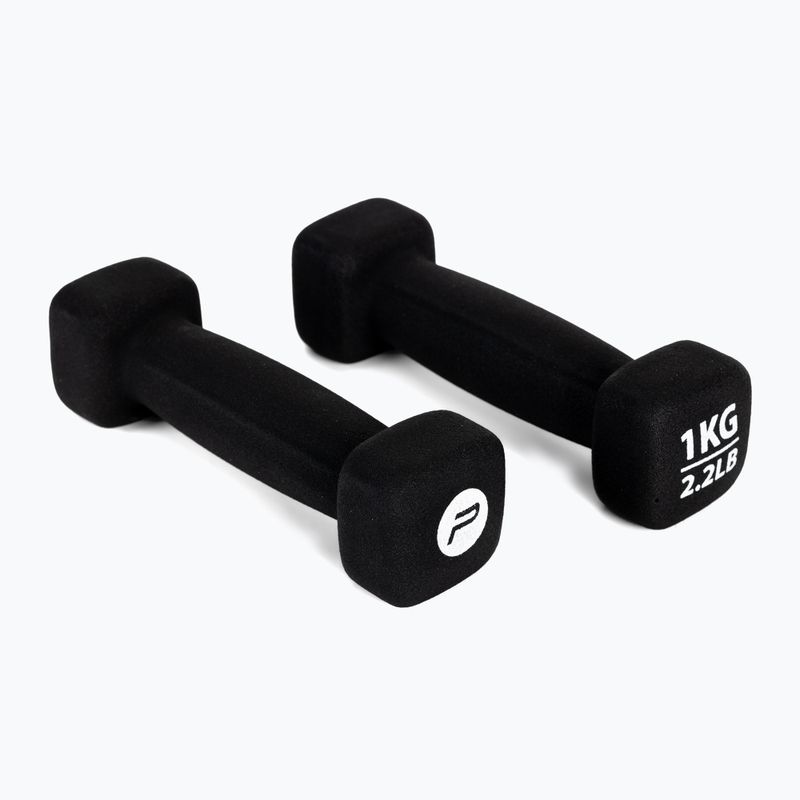 Neopreniniai hanteliai 1 kg Pure2Improve juodi P2I201390 2