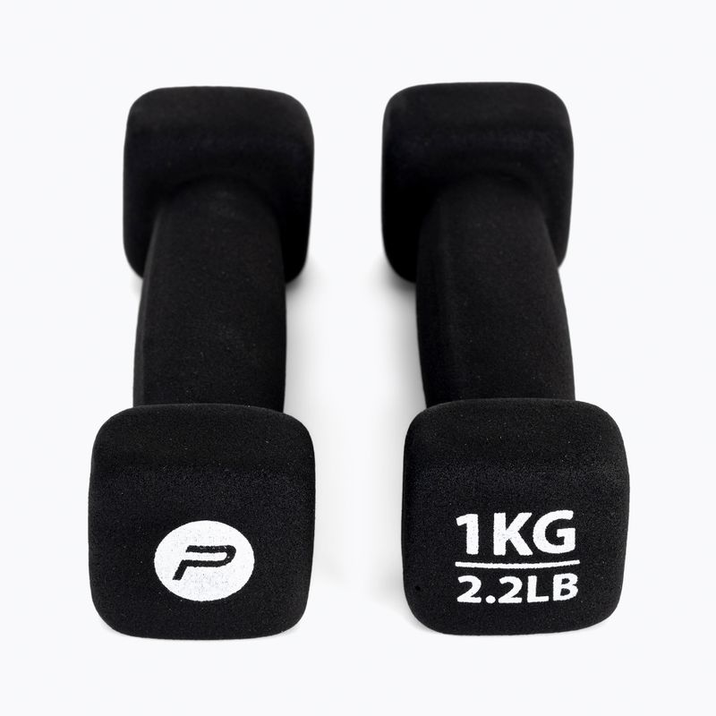 Neopreniniai hanteliai 1 kg Pure2Improve juodi P2I201390 3
