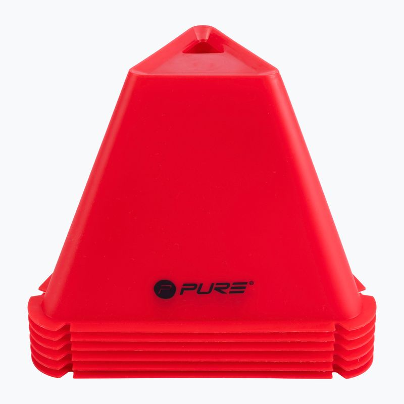 Treniruotės kūgiai Pure2Improve Triangle Cones Set 6 vnt. red