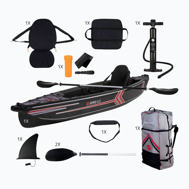 Pure4Fun Dropstitch black 160000 1 asmens aukšto slėgio pripučiama baidarė
