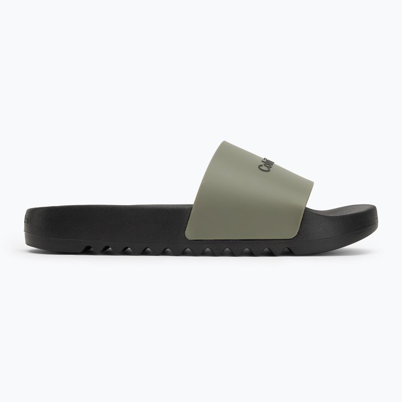 Vyriškos šlepetės Calvin Klein HM0HM01063 Chuncky Pool Slide Rub Smokey Olive/Black 2