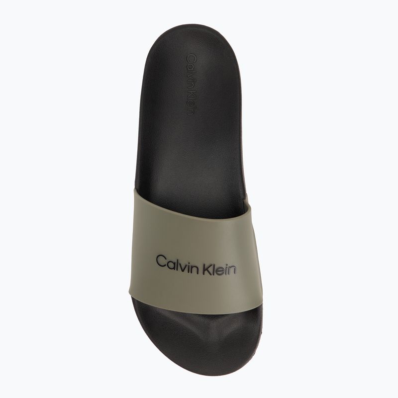 Vyriškos šlepetės Calvin Klein HM0HM01063 Chuncky Pool Slide Rub Smokey Olive/Black 5