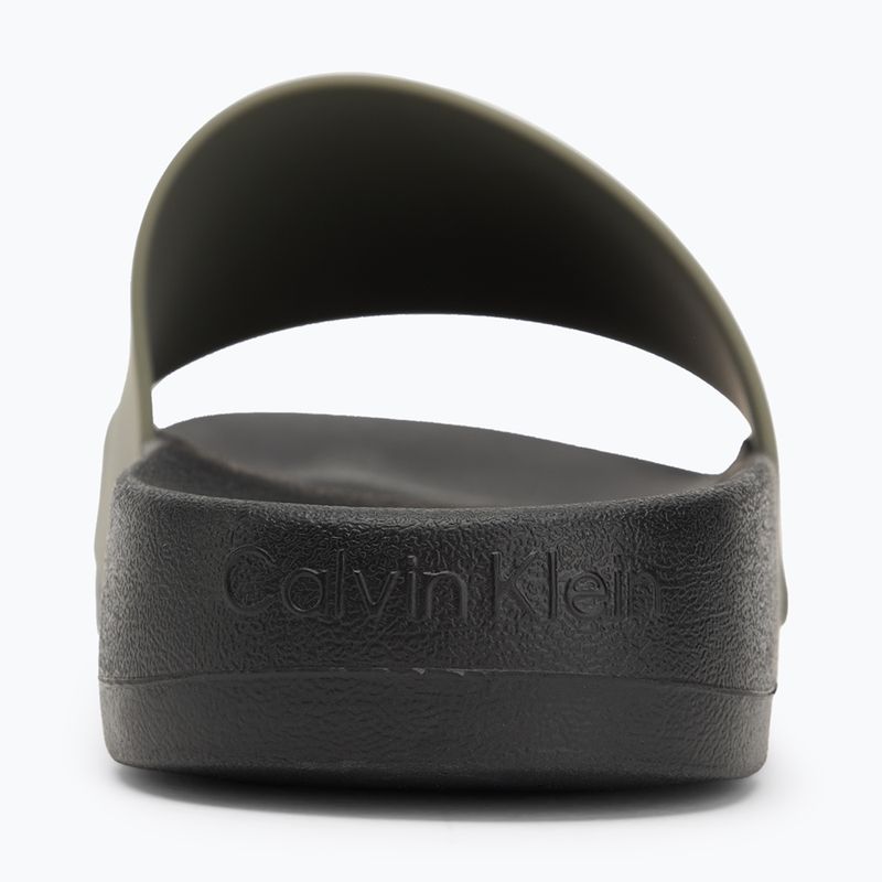 Vyriškos šlepetės Calvin Klein HM0HM01063 Chuncky Pool Slide Rub Smokey Olive/Black 6