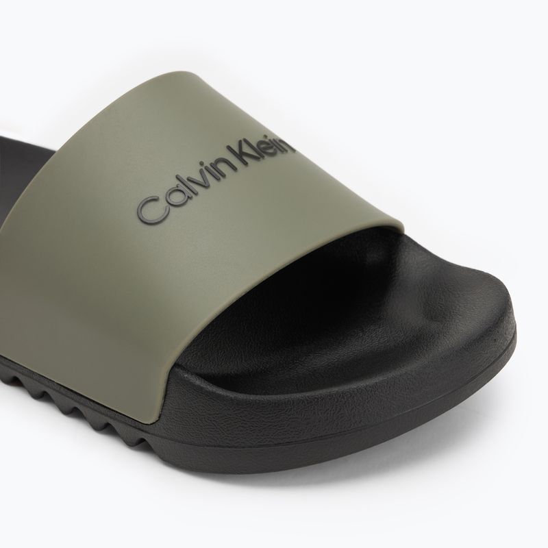 Vyriškos šlepetės Calvin Klein HM0HM01063 Chuncky Pool Slide Rub Smokey Olive/Black 7