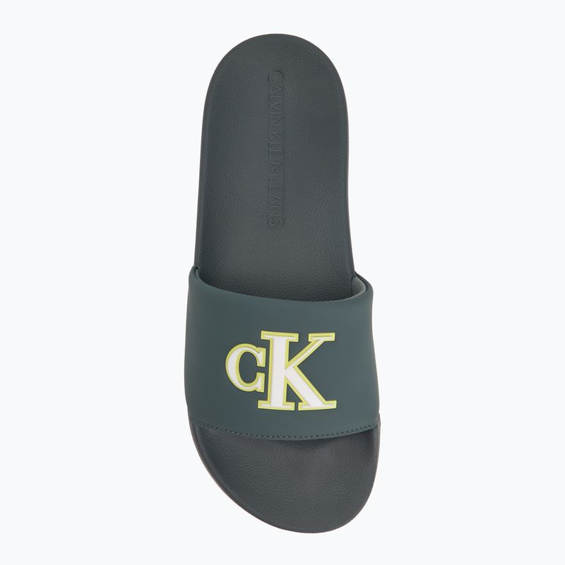Vyriškos šlepetės Calvin Klein YM0YM01281 Jelly Mono PU Seaside Aqua/White 5