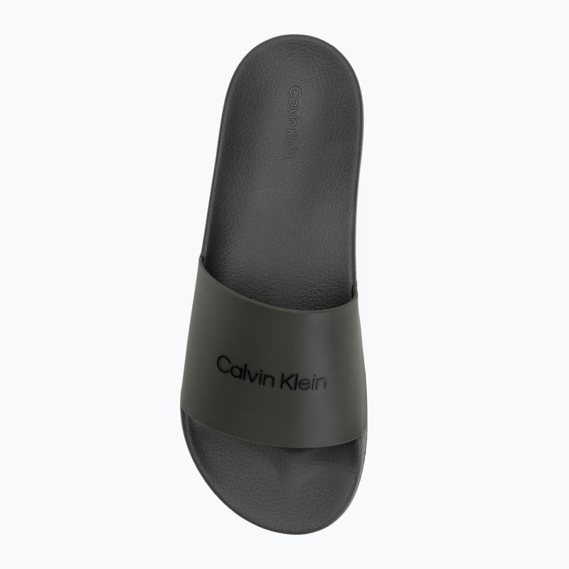Calvin Klein vyriškos šlepetės HM0HM00455 Pool Slide Rubber dark olive 5