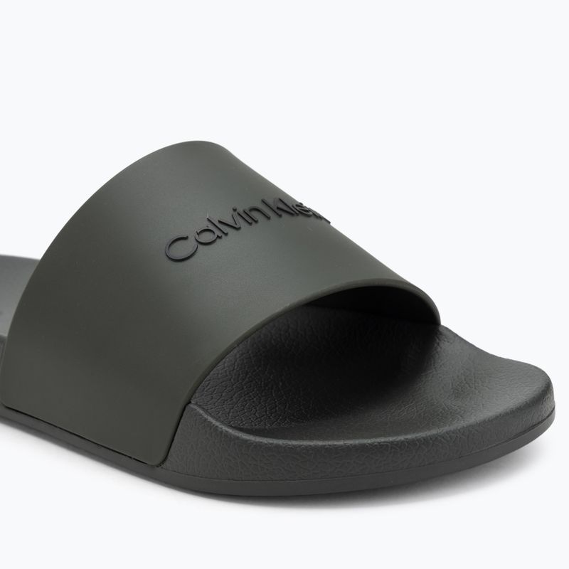 Calvin Klein vyriškos šlepetės HM0HM00455 Pool Slide Rubber dark olive 7