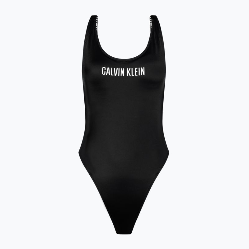 Moterų Calvin Klein Scoop Back One Piece Swimsuit Black