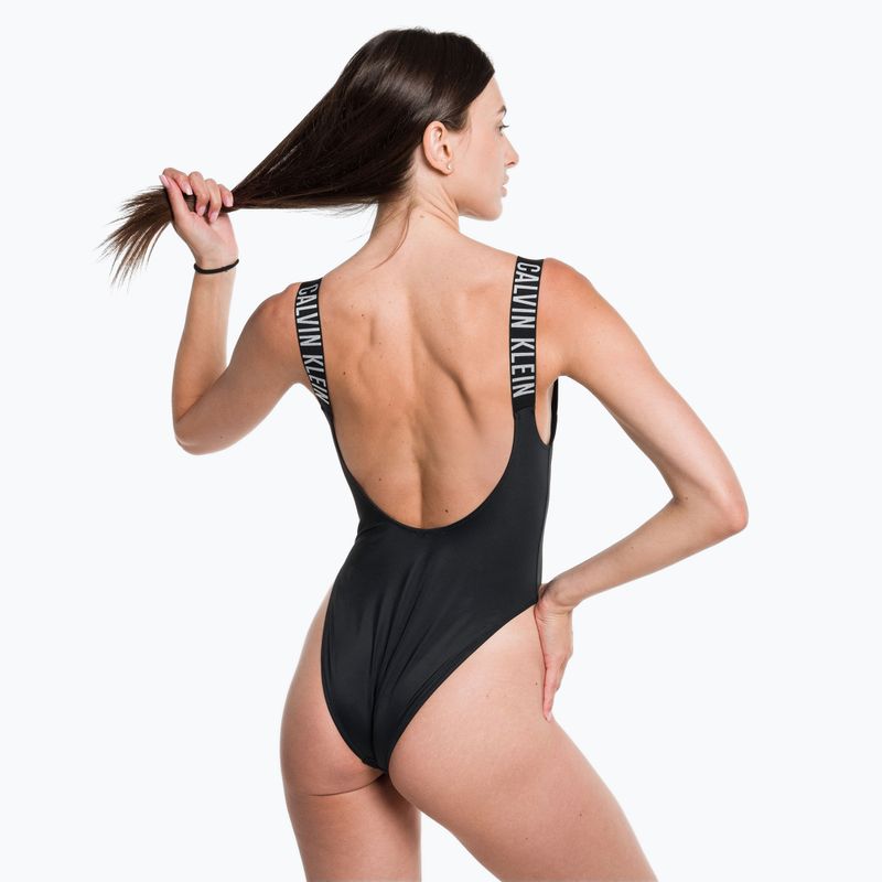 Moterų Calvin Klein Scoop Back One Piece Swimsuit Black 3