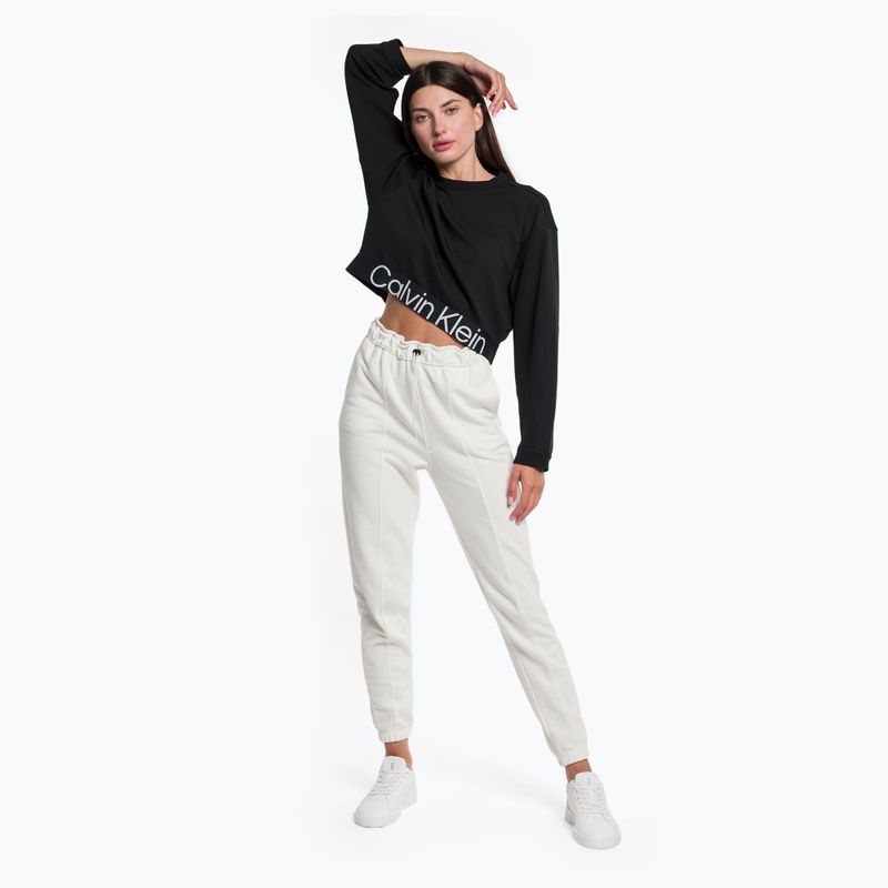 Moteriškos treniruočių kelnės Calvin Klein Knit YBI white suede 2