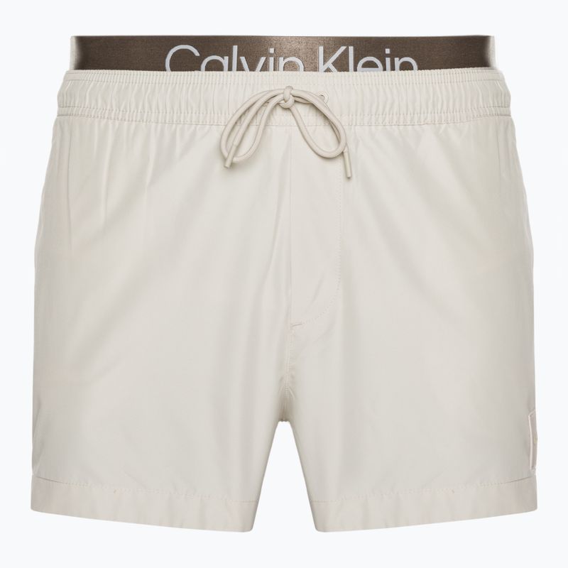 Vyriški Calvin Klein Short Double Wb smėlio spalvos maudymosi šortai