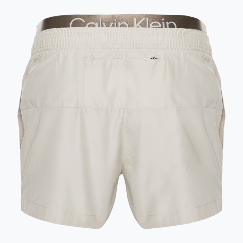 Vyriški Calvin Klein Short Double Wb smėlio spalvos maudymosi šortai 2