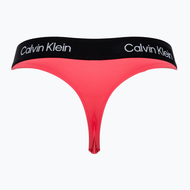 Maudymosi kostiumėlio apatinė dalis Calvin Klein Thong calypso coral 2