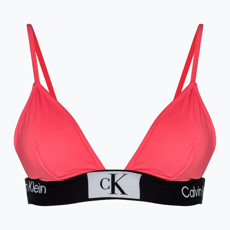 Maudymosi kostiumėlio viršutinė dalis Calvin Klein Fixed Triangle-RP calypso coral