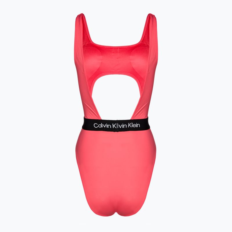 Moteriškas vientisas maudymosi kostiumėlis Calvin Klein Cut Out One Piece-RP calypso coral 2