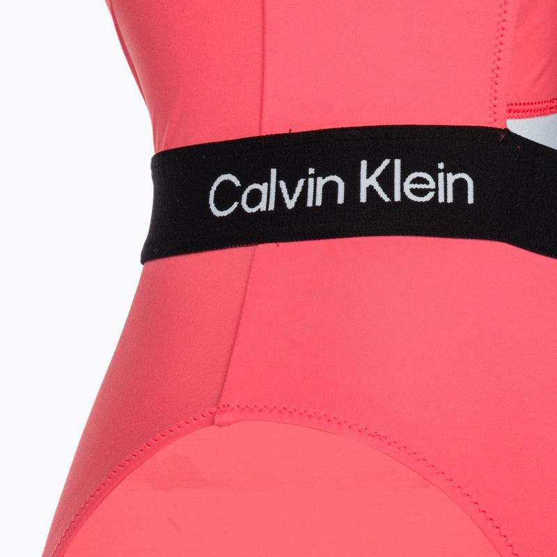 Moteriškas vientisas maudymosi kostiumėlis Calvin Klein Cut Out One Piece-RP calypso coral 3