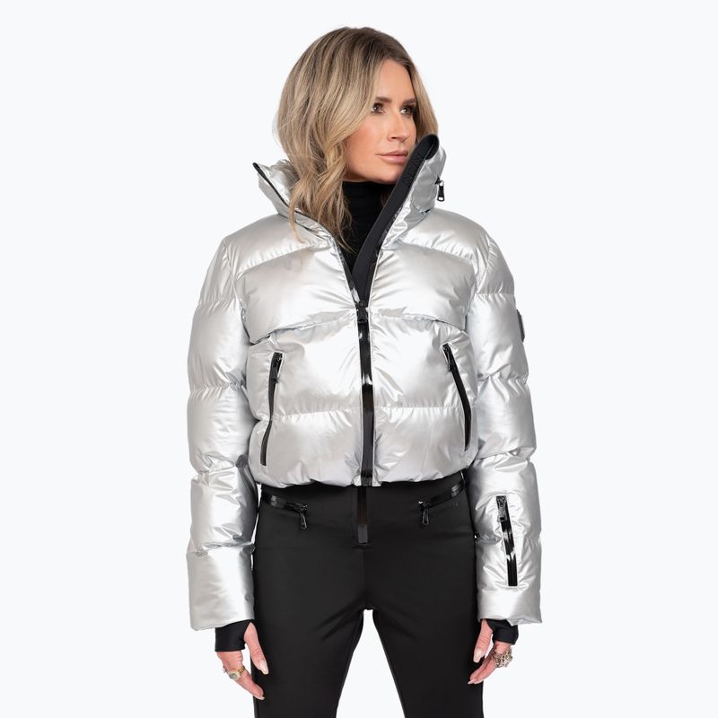 Moteriška slidinėjimo striukė Nikkie Gstaad Metallic Ski silver