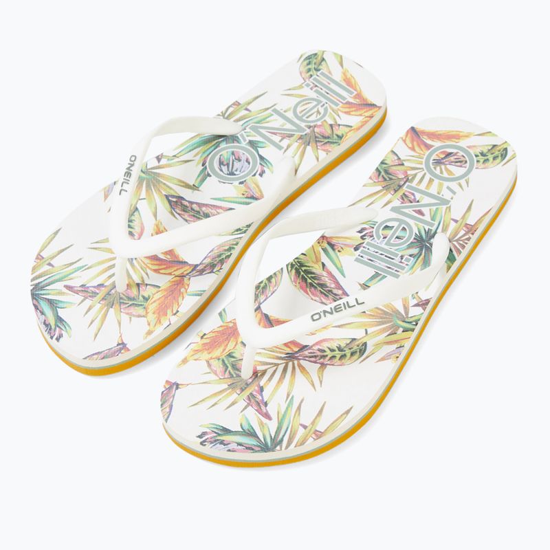 Moteriškos šlepetės per pirštą O'Neill Profile Graphic white tropical flower 9