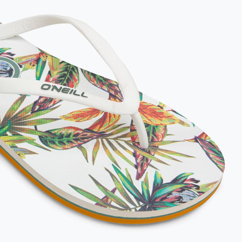 Moteriškos šlepetės per pirštą O'Neill Profile Graphic white tropical flower 7