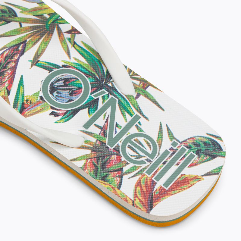 Moteriškos šlepetės per pirštą O'Neill Profile Graphic white tropical flower 8
