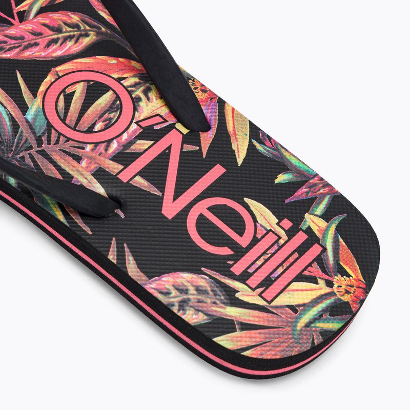 Moteriškos šlepetės per pirštą O'Neill Profile Graphic black tropical flower 8