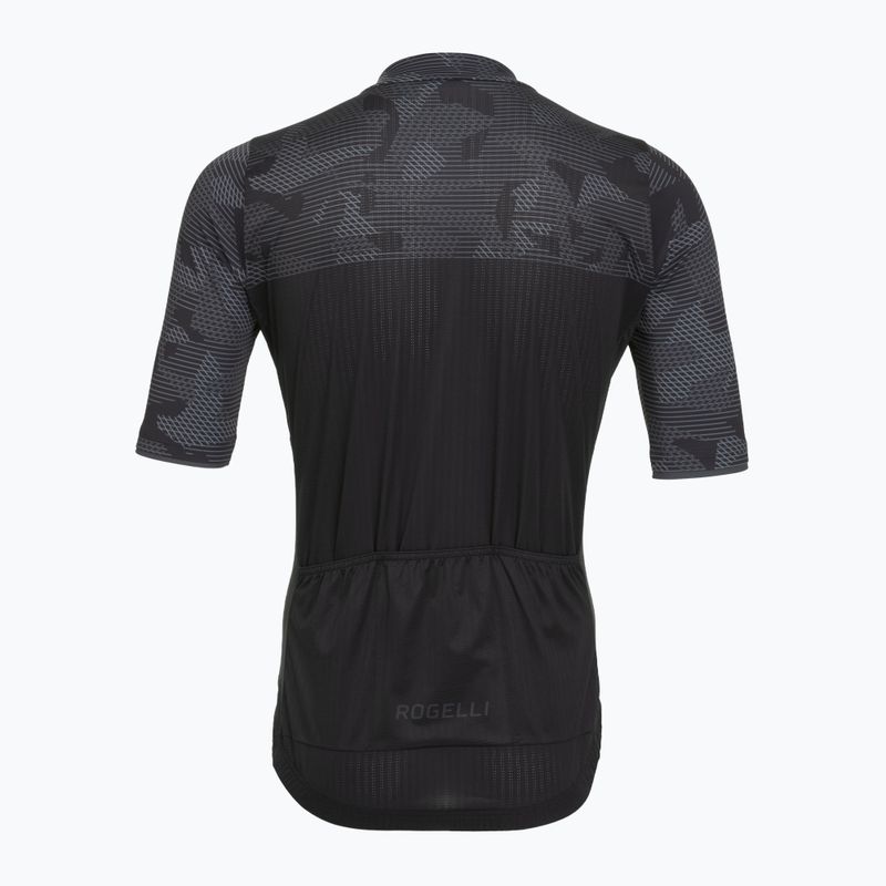 Vyriški dviračių marškinėliai Rogelli Camo Jersey black/grey 2