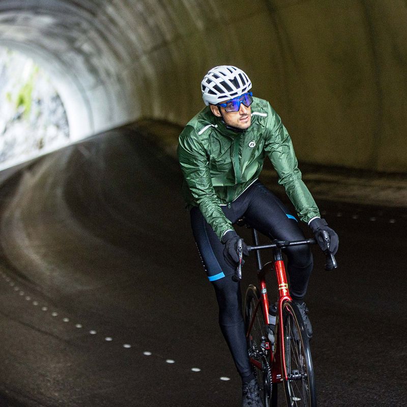 Vyriška dviračių striukė Rogelli Essential Rain fluorescent army green 7