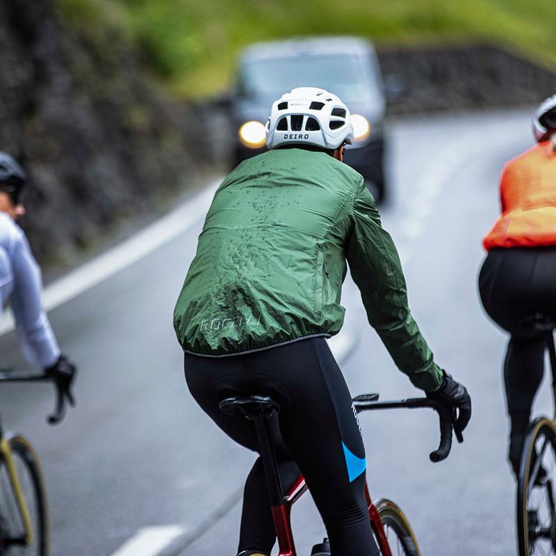 Vyriška dviračių striukė Rogelli Essential Rain fluorescent army green 8