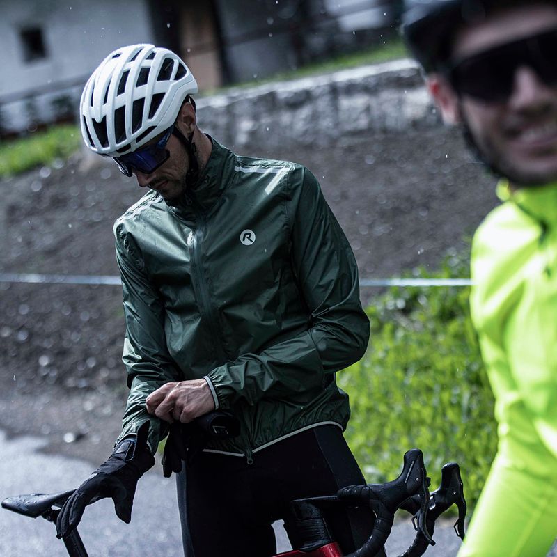 Vyriška dviračių striukė Rogelli Essential Rain fluorescent army green 10