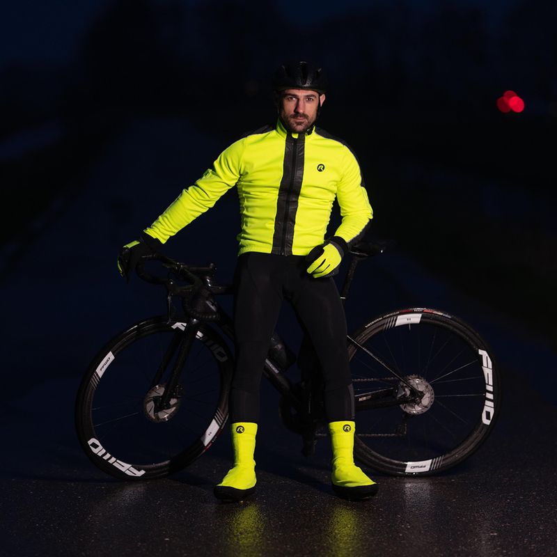 Vyriška dviračių striukė Rogelli Essential Winter Hi Vis yellow 9