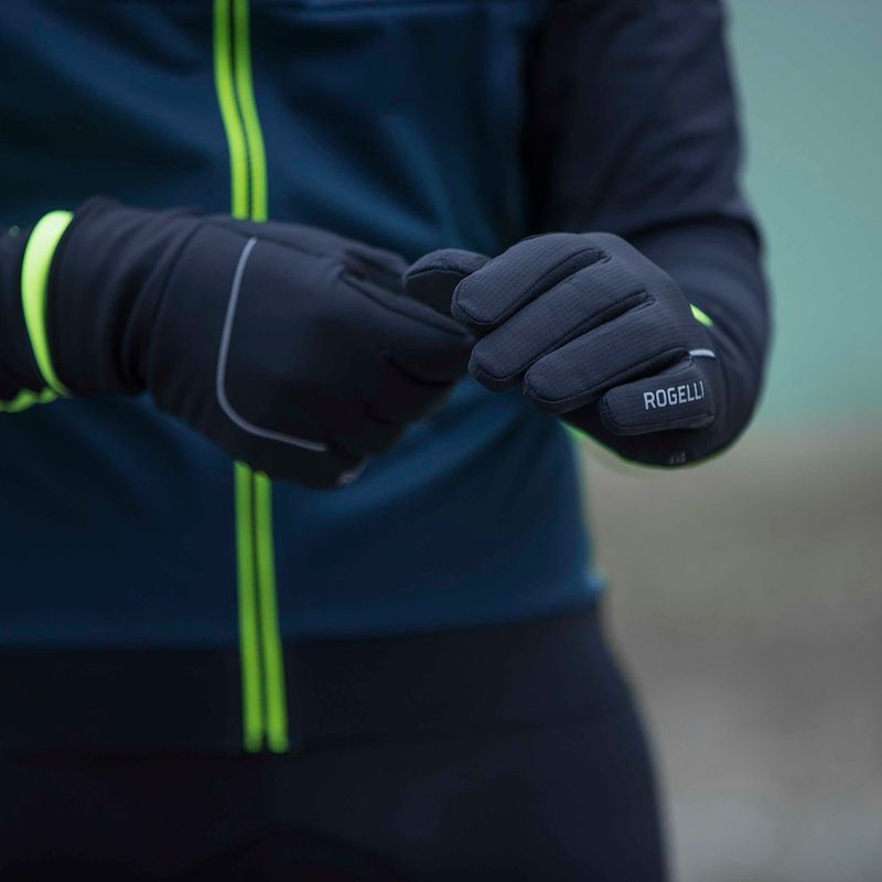 Vyriškos dviračių pirštinės Rogelli Essential Winter Waterproop black 4