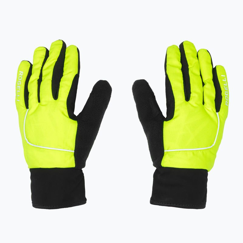 Vyriškos dviračių pirštinės Rogelli Essential Winter Waterproop fluorescent yellow 2