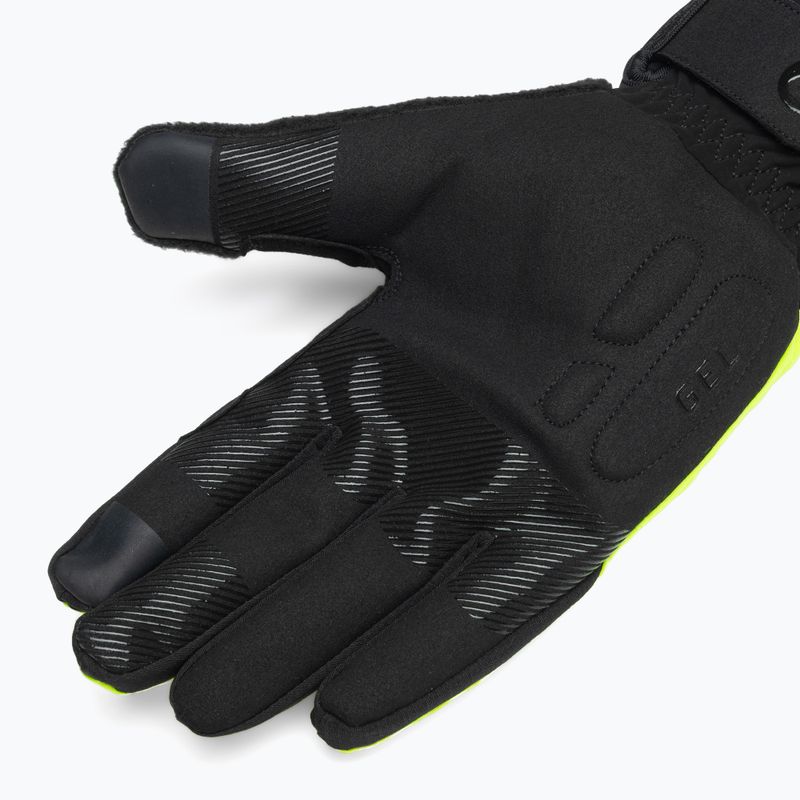 Vyriškos dviračių pirštinės Rogelli Essential Winter Waterproop fluorescent yellow 4