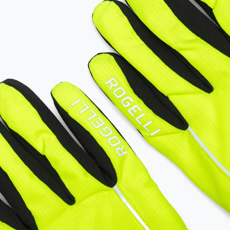 Vyriškos dviračių pirštinės Rogelli Essential Winter Waterproop fluorescent yellow 5