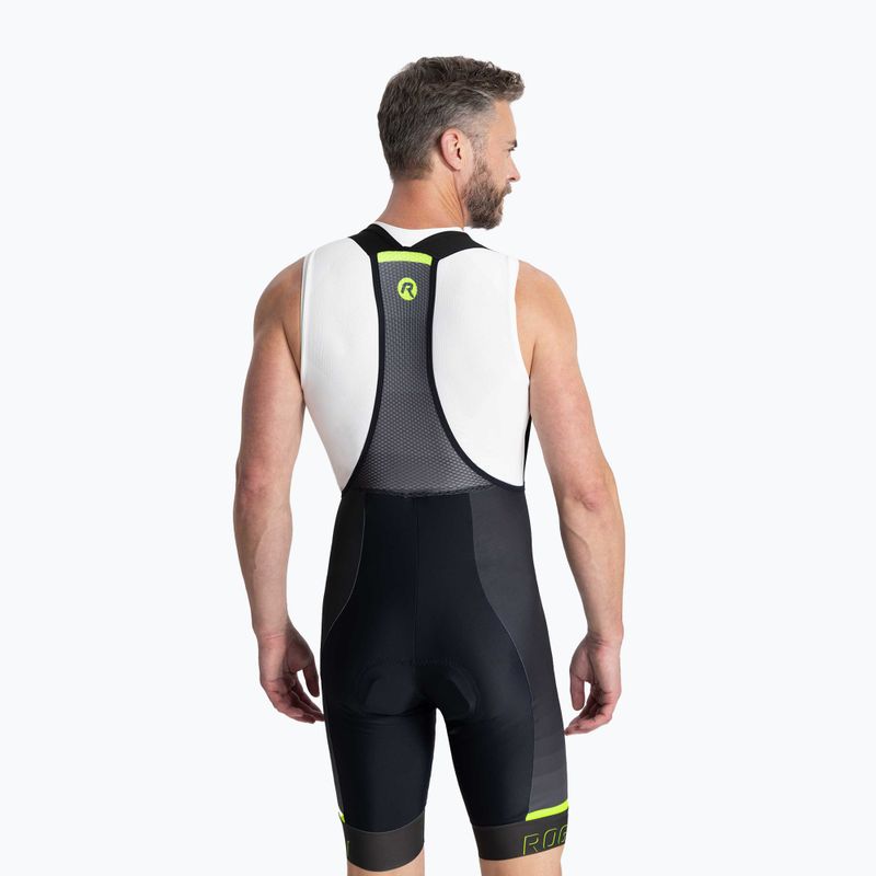 Vyriški dviračių šortai Rogelli Hero II Bib Short yellow/grey/black 2