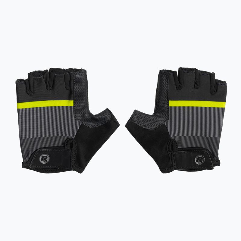 Rogelli Hero II vyriškos dviratininkų pirštinės juoda/juoda/pilka 2