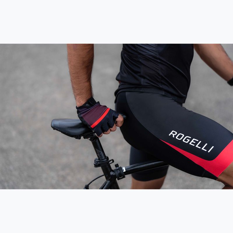 Rogelli Hero II vyriškos dviratininkų pirštinės juoda/raudona/bordeaux 4